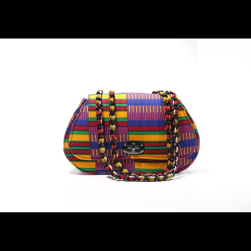 Kente print clutch